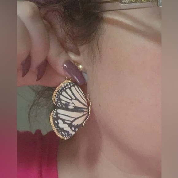 “Luxurious Butterfly” Elegant Swallowtail Brown Black Striped Gold Ornate Dangle - Picture 6 of 7